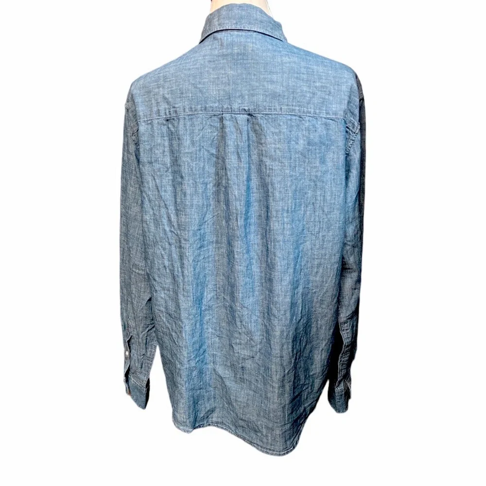 Everlane Relaxed Organic Cotton Chambray Long Sleeve Button Down Shirt Medium